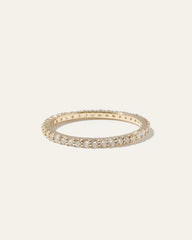 Diamond Shared Prong Eternity Band - 4 / Yellow Gold