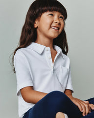 Organic Cotton Short Sleeve Pique Polo - 6 / White
