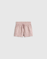 100% European Linen Drawstring Shorts - 2T / Vintage Pink Chambray