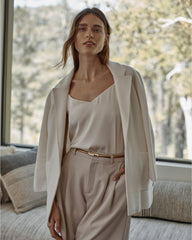 Washable Stretch Silk V-Neck Cami - XS / Ivory