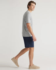 Cotton Modal Short Sleeve Henley Tee - S / Heather Grey