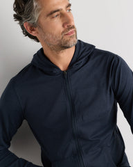 Flowknit Performance Full-Zip Chest Pocket Hoodie - XS / Heather Deep Navy