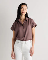 Vintage Wash Tencel Camp Shirt - XS / Taupe Brown
