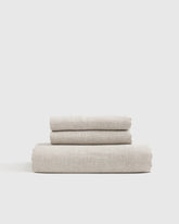 European Linen Chambray Fitted Sheet Set - Twin / Natural