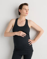 Ultra-Soft Maternity Built-In Bra Tank - XS / Heather Black