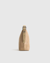 Italian Suede Bucket Crossbody - One Size / Sand