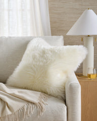 Natural Sheepskin Accent Pillow Cover - 20x20 / Ivory