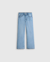 Girls Stretch Wide Leg Jeans - 6 / Light Wash