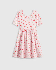 Organic Cotton Skater Dress - 6 / Sweet Cherries