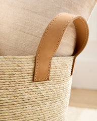 Handwoven Round Palm Baskets (Set of 2) - Medium / Natural