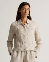 100% European Linen Jacket - XS / Flax