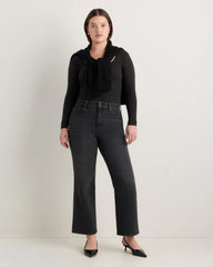 Curvy Bella Stretch Relaxed Straight Jeans - 24 / Charcoal Black