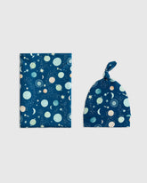 Bamboo Swaddle & Hat Layette Set - One Size / Celestial Dreams