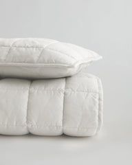 European Linen Toddler Quilt & Sham Set - One Size / White