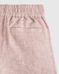 100% European Linen Drawstring Shorts - 2T / Vintage Pink Chambray