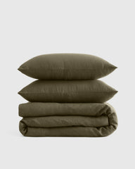 European Linen Duvet Cover Set - Twin / Peach