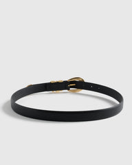 Elissa Triple Keeper European Leather Belt - XS / Black/Gold