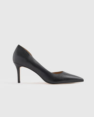 Italian Leather 75mm d'Orsay Pump - 5 / Black