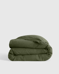 European Linen Double Flange Duvet Cover - Twin / Pine