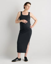 Ultra-Soft Maternity Midi Dress - XS / Heather Black