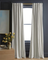 Cotton Velvet Room Darkening Curtain - Single Panel - 48x84 / Ivory