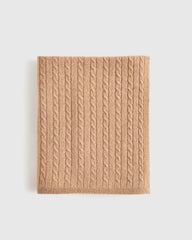 Mongolian Cashmere Cable Knit Baby Blanket - One Size / Teak
