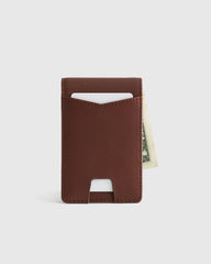 Italian Leather Money-Clip Wallet - One Size / Chocolate Brown
