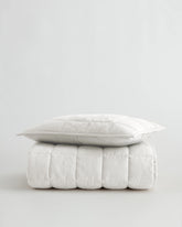 European Linen Toddler Quilt & Sham Set - One Size / White