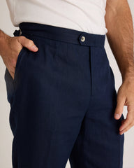 100% European Linen Dress Pants - 30X30 / Deep Navy