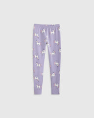 Organic Cotton Leggings 4-Pack - 12 / Poppy Floral/Lilac Unicorn