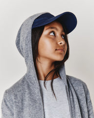 Washable Cashmere Full Zip Hoodie - 6 / Heather Grey