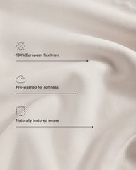 European Linen Double Flange Duvet Cover Set - Twin / Dusty Olive