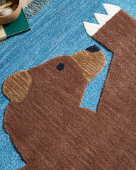 Playful Animals Hand-Tufted Wool Rug - 3' x 5' / Bear