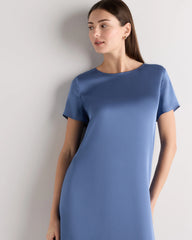 Washable Stretch Silk Voluminous Maxi Dress - XS / Moonstone Blue