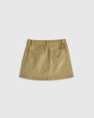 Organic Cotton Stretch Corduroy Skirt - 6 / Dried Herb