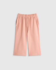 Girls Organic Cotton French Terry Wide Leg Pant - 2T / Pink Rose