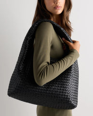 Elodie Handwoven Shoulder Bag - One Size / Black