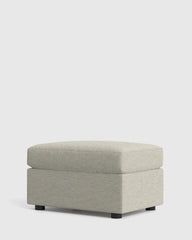 Brennan Ottoman in Performance Basketweave - One Size / Flax