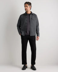Cotton Pique Knit Overshirt - XS / Heather Charcoal