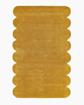 Scalloped Border Hand-Tufted Rug - 5' x 8' / Mustard