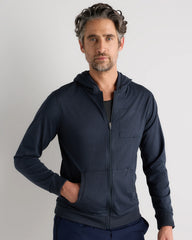 Flowknit Performance Full-Zip Chest Pocket Hoodie - XS / Heather Deep Navy