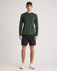 Flowknit Breeze Performance Long Sleeve Henley Tee - XS / Olive