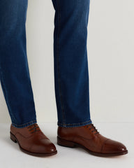 Italian Leather Cap Toe Oxford - 7 / Cognac