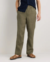 100% European Linen Pants - S / Bayberry Olive