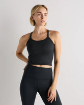 Ultra-Soft Y-Back Cropped Bra Tank - XS / Heather Black