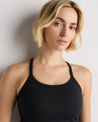 Ultra-Soft Y-Back Cropped Bra Tank - XS / Heather Black