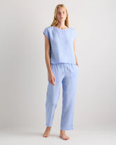 100% European Linen Pajama Set - XS / French Blue