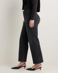 Curvy Bella Stretch Relaxed Straight Jeans - 24 / Charcoal Black