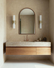 Classic Glass Vanity Sconce - One Size / Brass