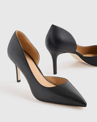 Italian Leather 75mm d'Orsay Pump - 5 / Black